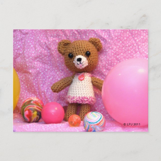 Amigurumi Teddy Bear Postcard (Front)