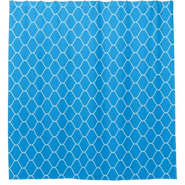 Amime Style - White on Blue 009dea Shower Curtain (Front)