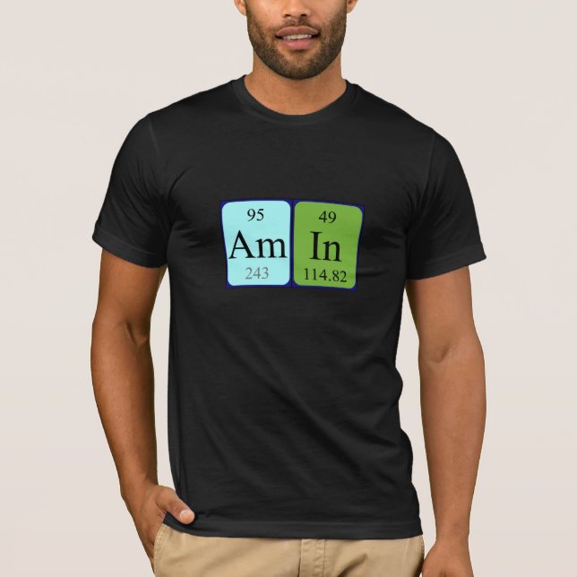 Amin periodic table name shirt (Front)