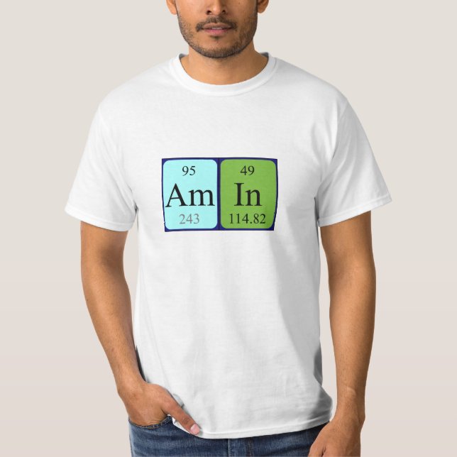 Amin periodic table name shirt (Front)