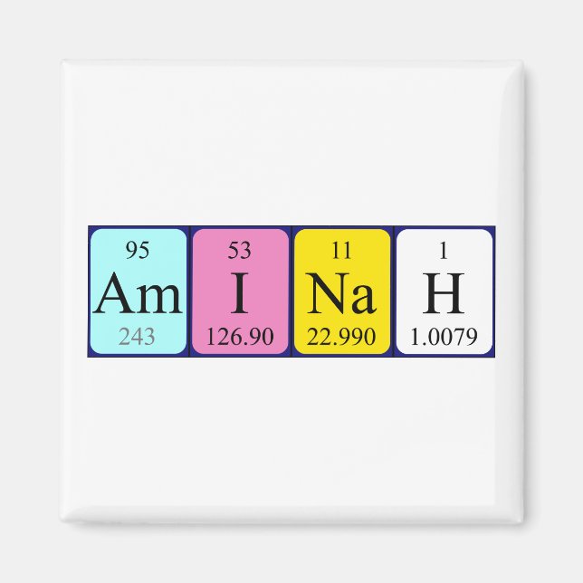 Aminah periodic table name magnet (Front)