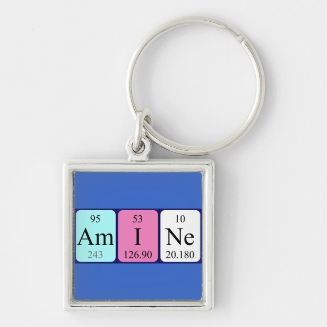 Amine periodic table name keyring (Front)