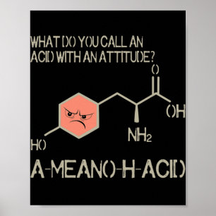 Amino Acid for Women Men Humour Nerdy Chemistry  Poster