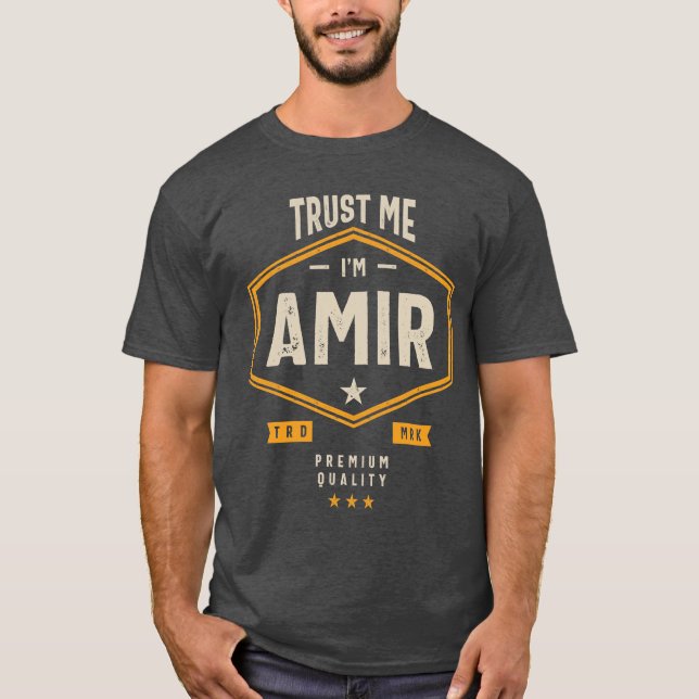 Amir Personalised Name Birthday Gift T-Shirt (Front)