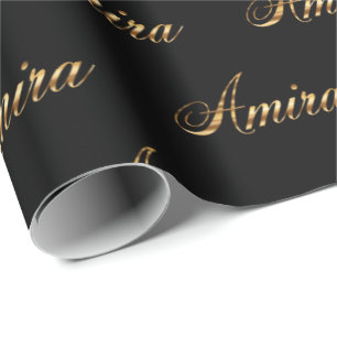 Amira gold design lettering gift paper