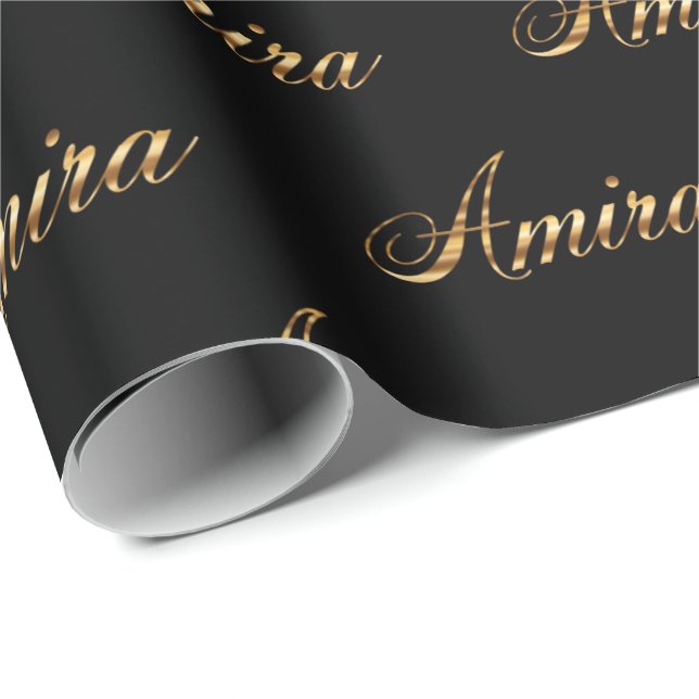 Amira gold design lettering gift paper (Roll Corner)
