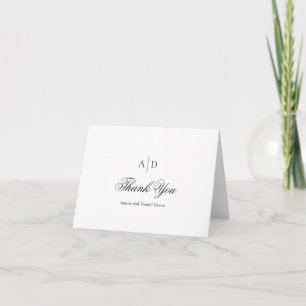Amira White Elegant Wedding Thank You Card