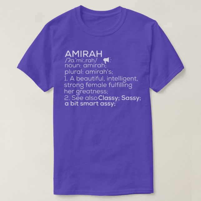 Amirah Name Amirah Definition Amirah Female Name A T-Shirt (Design Front)