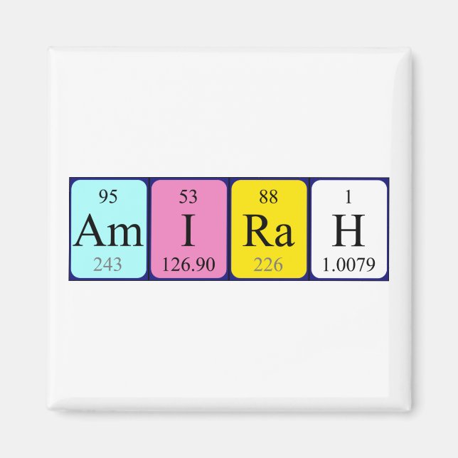 Amirah periodic table name magnet (Front)