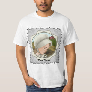 Amish Bonnet Girl custom name t-shirt