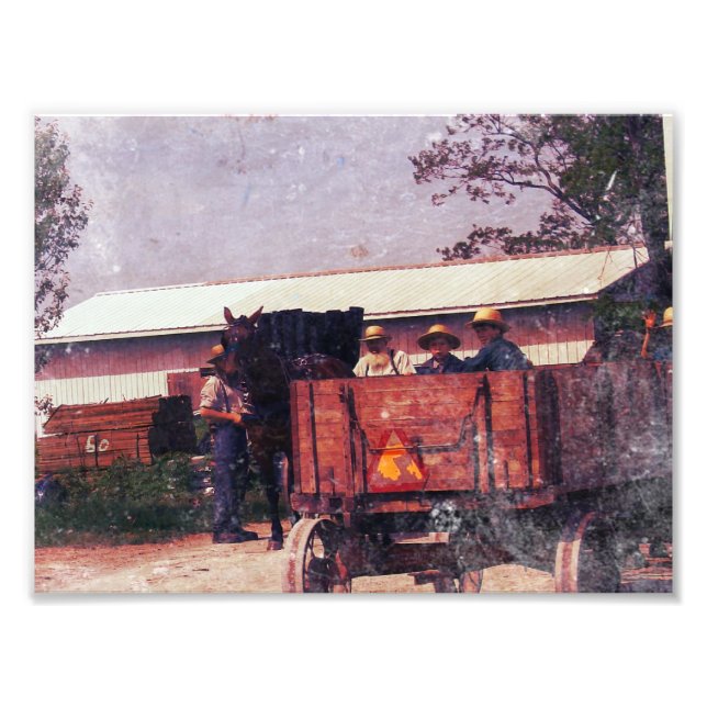Amish Boy Waves Photo Print (Front)
