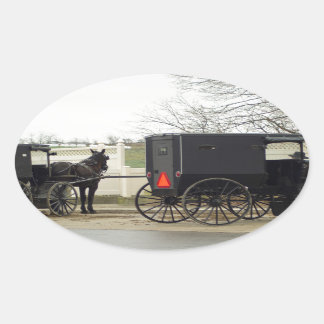 Amish Buggy "Parking Lot" Oval Sticker