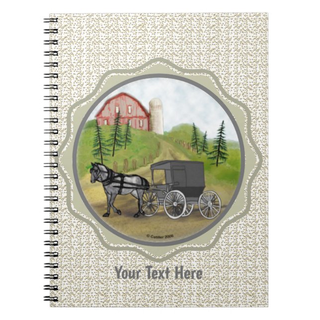 Amish Buggy Returning  Notebook (Front)