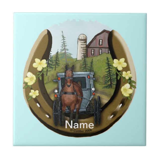 Amish Buggy Returning  tile (Front)