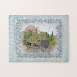 Amish Buggy Visiting Jigsaw Puzzle