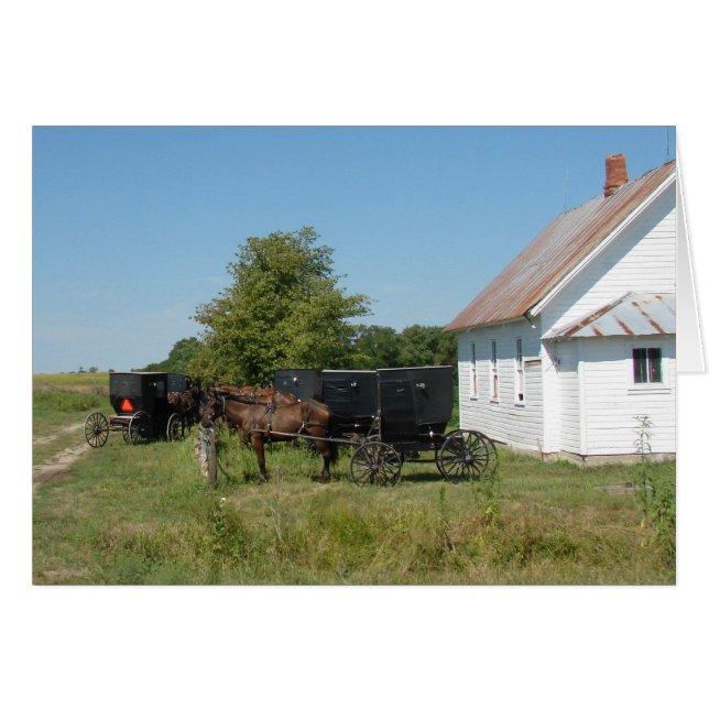 Amish Church and Horses (Front Horizontal)