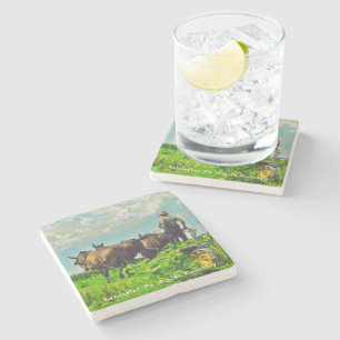 Amish Coasters, Amish Farmer and Horses! Stone Coaster