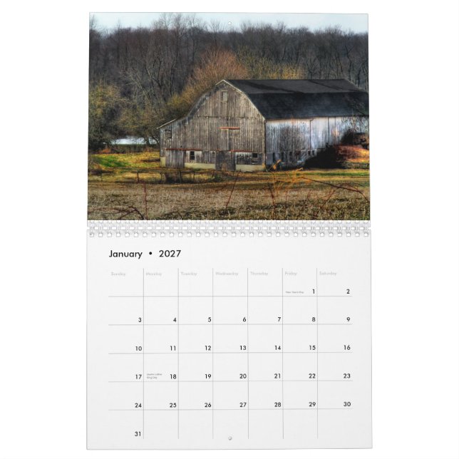 Amish Country Barns 2013 Calendar (Jan 2027)