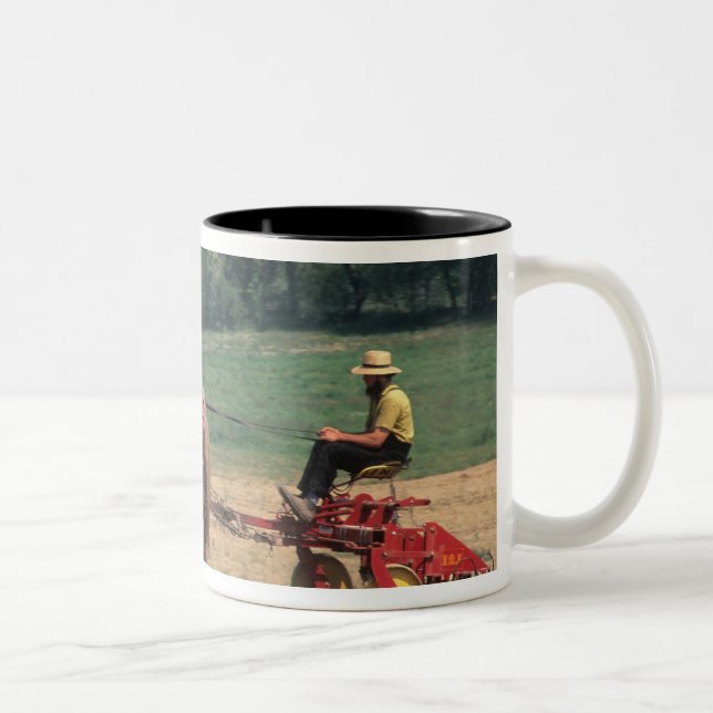 Amish Country simple people in farming with Two-Tone Coffee Mug (Right)