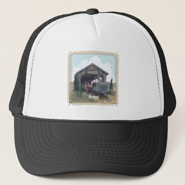 Amish Covered Bridge Trucker Hat (Front)