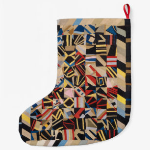 Amish crazy quilt   large christmas stocking