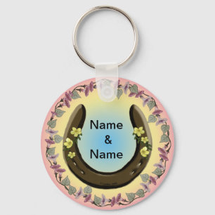 Amish Flower Horseshoe keychain