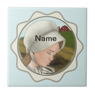 Amish Girl Bonnet  Ceramic Tile