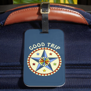 Amish - Hex Sign Stars - GOOD LUCK 1 Luggage Tag