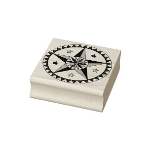 Amish - Hex Sign Stars - GOOD LUCK 1 Rubber Stamp