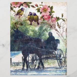 Amish Horse and Buggy Birdie Texture