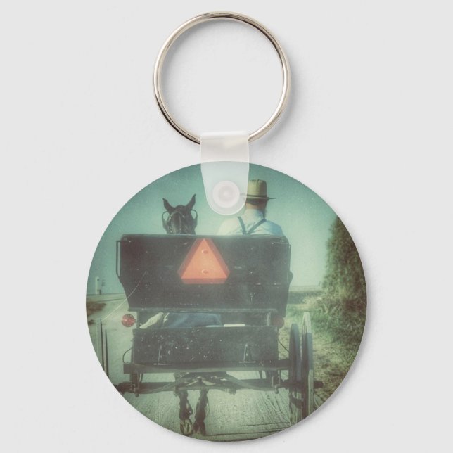 Amish Horse and Buggy Key Ring (Front)