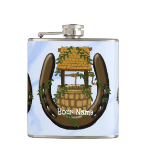 Amish Horseshoe Wishing Well flask