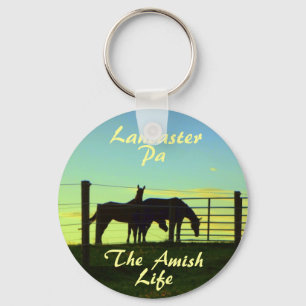 Amish Life, Lancaster County Horses Ketchain Key Ring