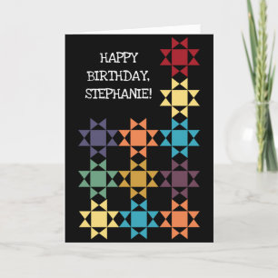 Amish Quilt Blocks Personalised Custom Message Card