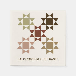 Amish Quilt Blocks Personalised Quilting Themed Napkin