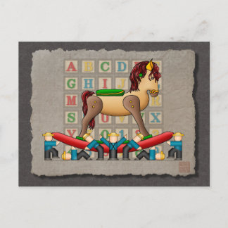 Amish Rocking Horse Postcard