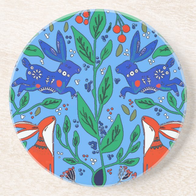 Amish Style Rabbit Drink Coaster (Front)
