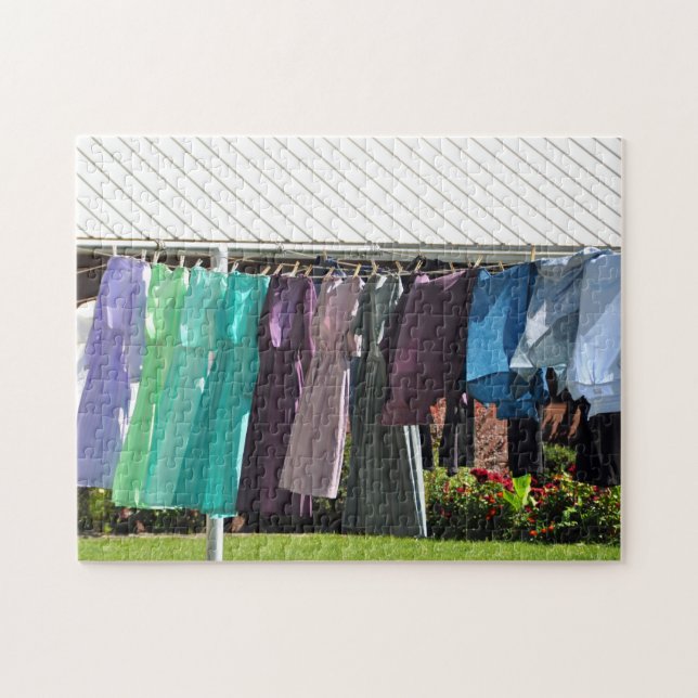 Amish Summer Laundry Jigsaw Puzzle (Horizontal)