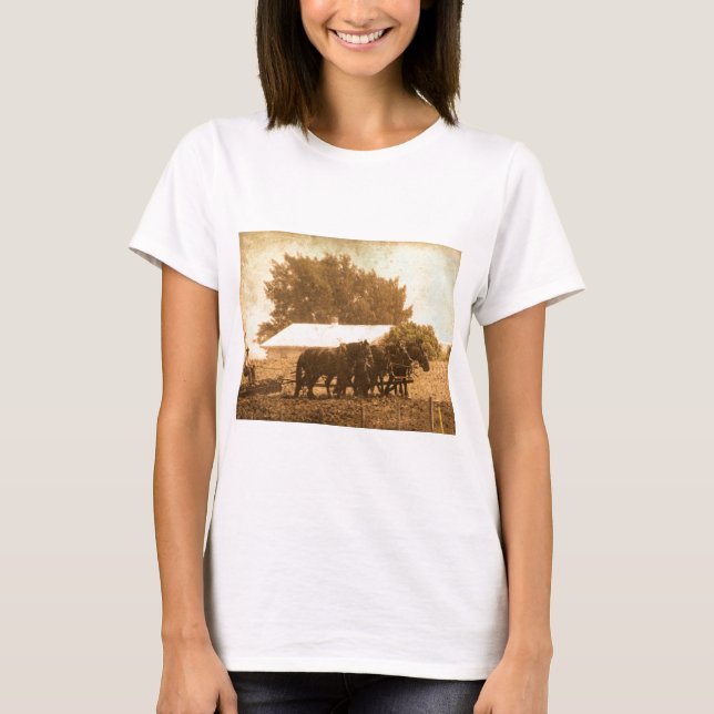 Amish Team in Sepia T-Shirt (Front)