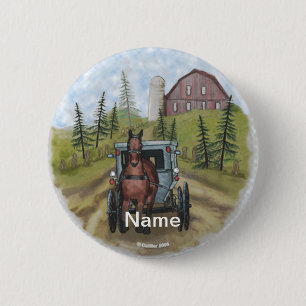 Amish Town Day pin button