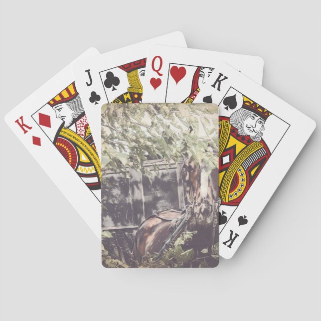 amish Waiting Horse Playing Cards (Back)