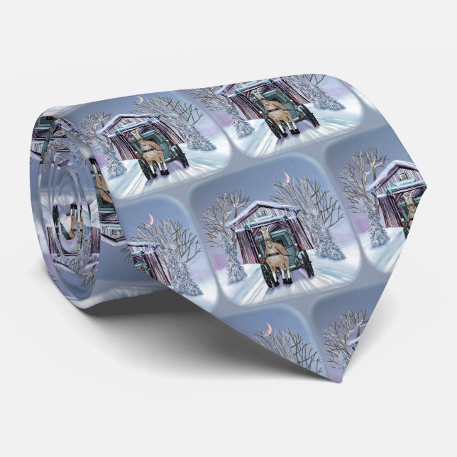 Amish Winter Covered Bridge  Tie (Rolled)
