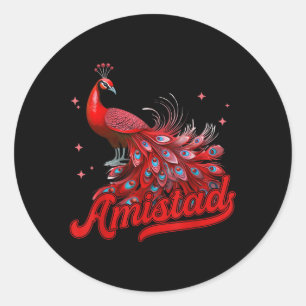 Amistad House Of Friendship Red Pea Team Classic Round Sticker