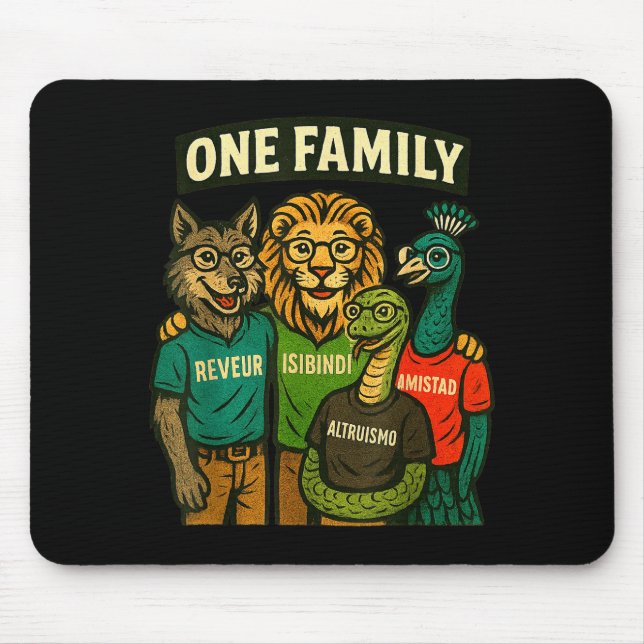 Amistad, Isibindi, Altruismo, Reveur 4 Houses 1 Fa Mouse Pad (Front)