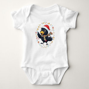 AMITA   Cheerful Crow - Holiday Lights Baby Bodysuit