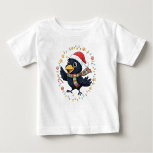 AMITA   Cheerful Crow - Holiday Lights Baby T-Shirt