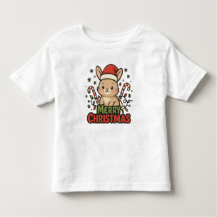 AMITA Cute Bunny Merry Christmas Toddler T-Shirt