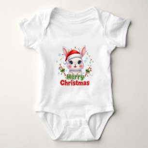 AMITA - Merry Christmas Bunny Baby Bodysuit