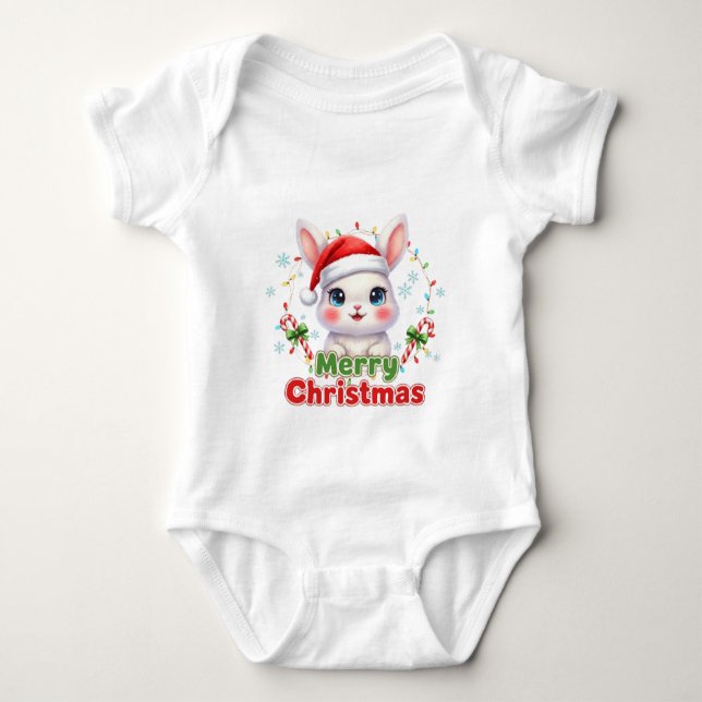 AMITA - Merry Christmas Bunny Baby Bodysuit (Front)