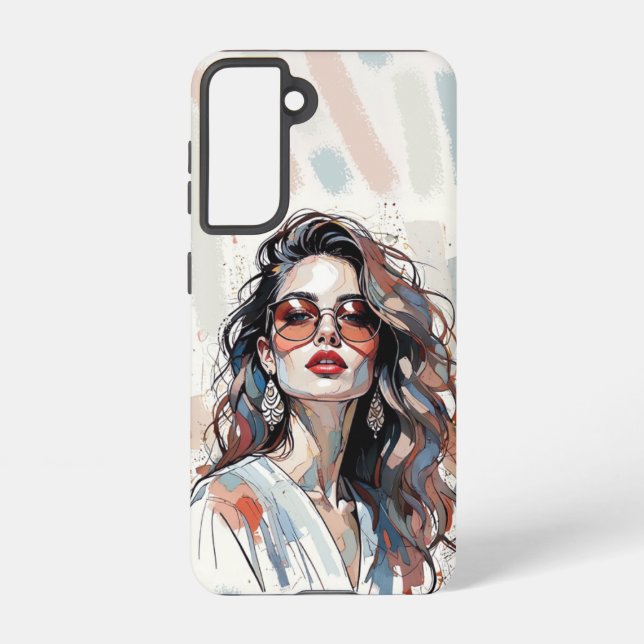 AMITA | Soft Pastel Art Woman Phone Cases (Back)